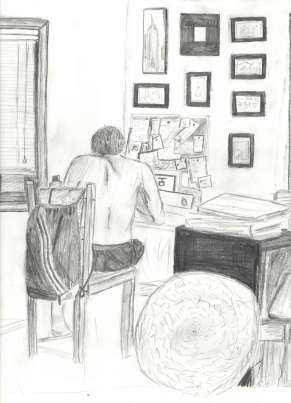 At my desk sketch