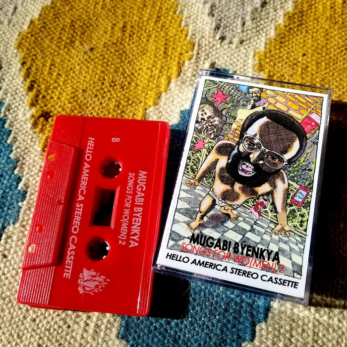 A  photo of Mugabi's mixtape as a cassette outside of its case.